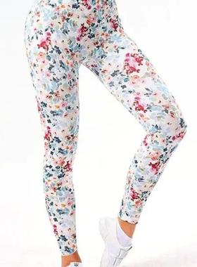 High waisted printed compression yoga pants 印花收腹瑜伽裤女