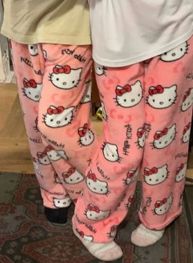 Printed loose casual straight leg pants 印花宽松休闲直筒长裤