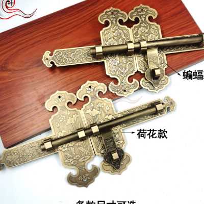仿古纯铜门栓老式大门插销复古木门锁扣中式全铜加厚别墅插销铜锁