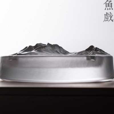 日式水晶玻璃时尚个性烟灰缸酒吧会所创意灰皿客厅家用潮流烟缸