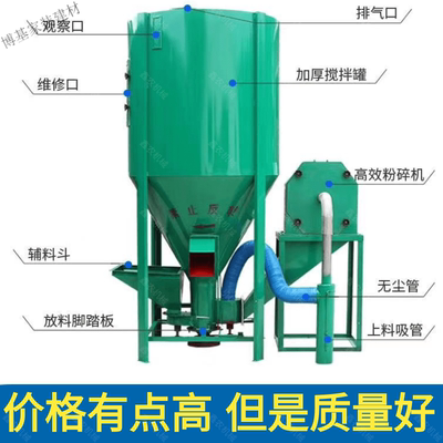 自吸式饲料粉碎搅拌一体机养殖三相猪用玉米拌料机立式两相打料机