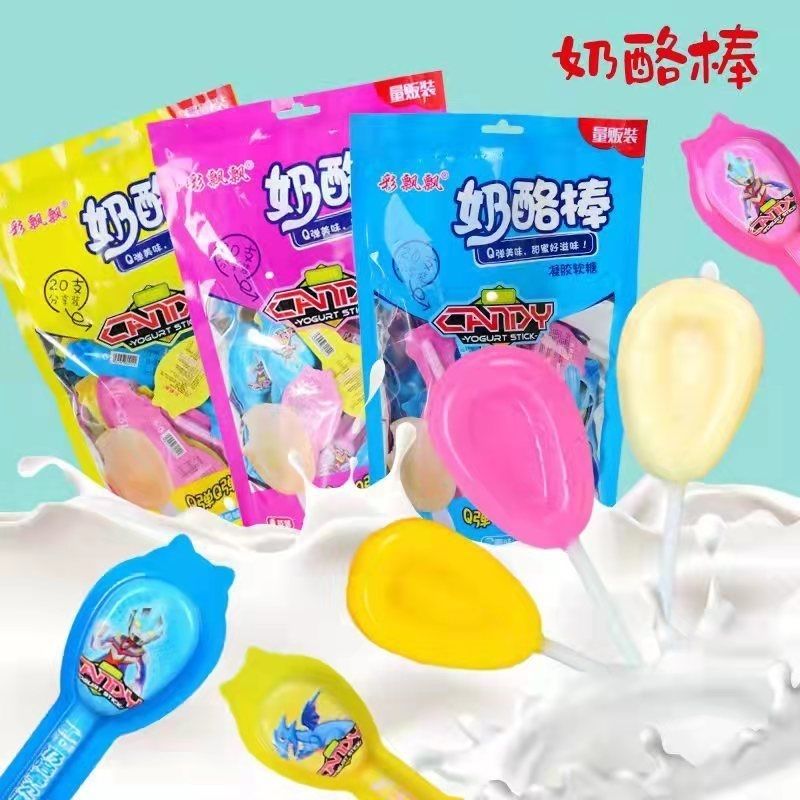 奥特曼奶酪棒水果味软糖奶酪棒儿童零食糖果卡通棒棒糖软糖