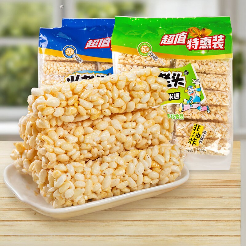 米老头米通麦通338g谷物零食麦棒童年怀旧休闲食品米棒爆米花酥