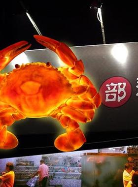 户外发光仿真大螃蟹灯龙虾模型摆件海鲜酒楼雕塑造景亮化装饰挂件