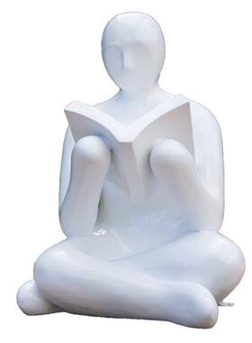 户外抽象读书人玻璃钢人物雕塑学校庭院园林商场图书馆落地大摆件