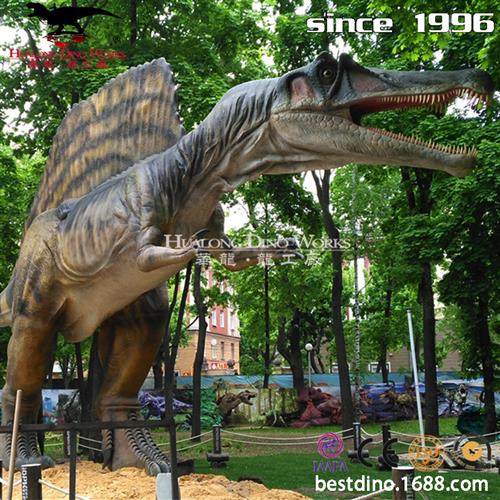 大型仿真棘龙模型景区游乐园引流互动产品仿真恐龙源头制作厂家