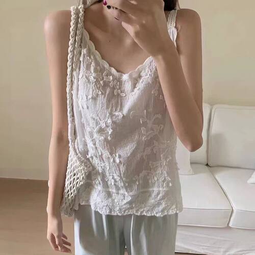 女士纯色宽松无袖上衣