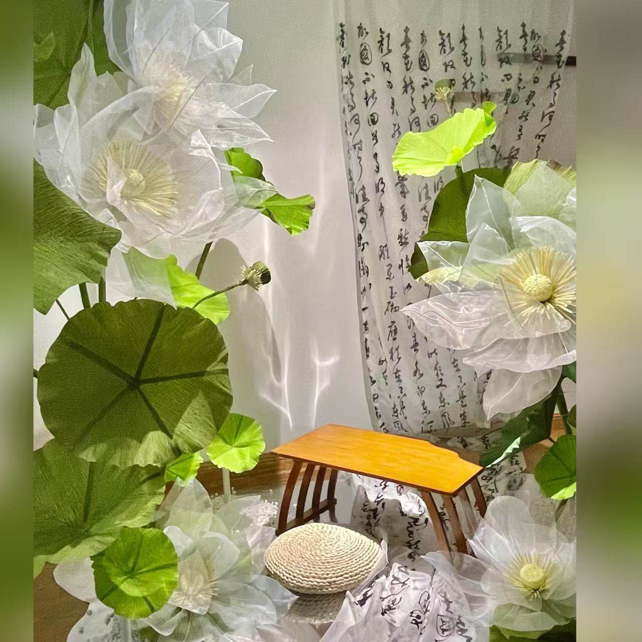 【商场引流爆款】国风网红打卡拍照造景橱窗布置皱纹纸花材料套装