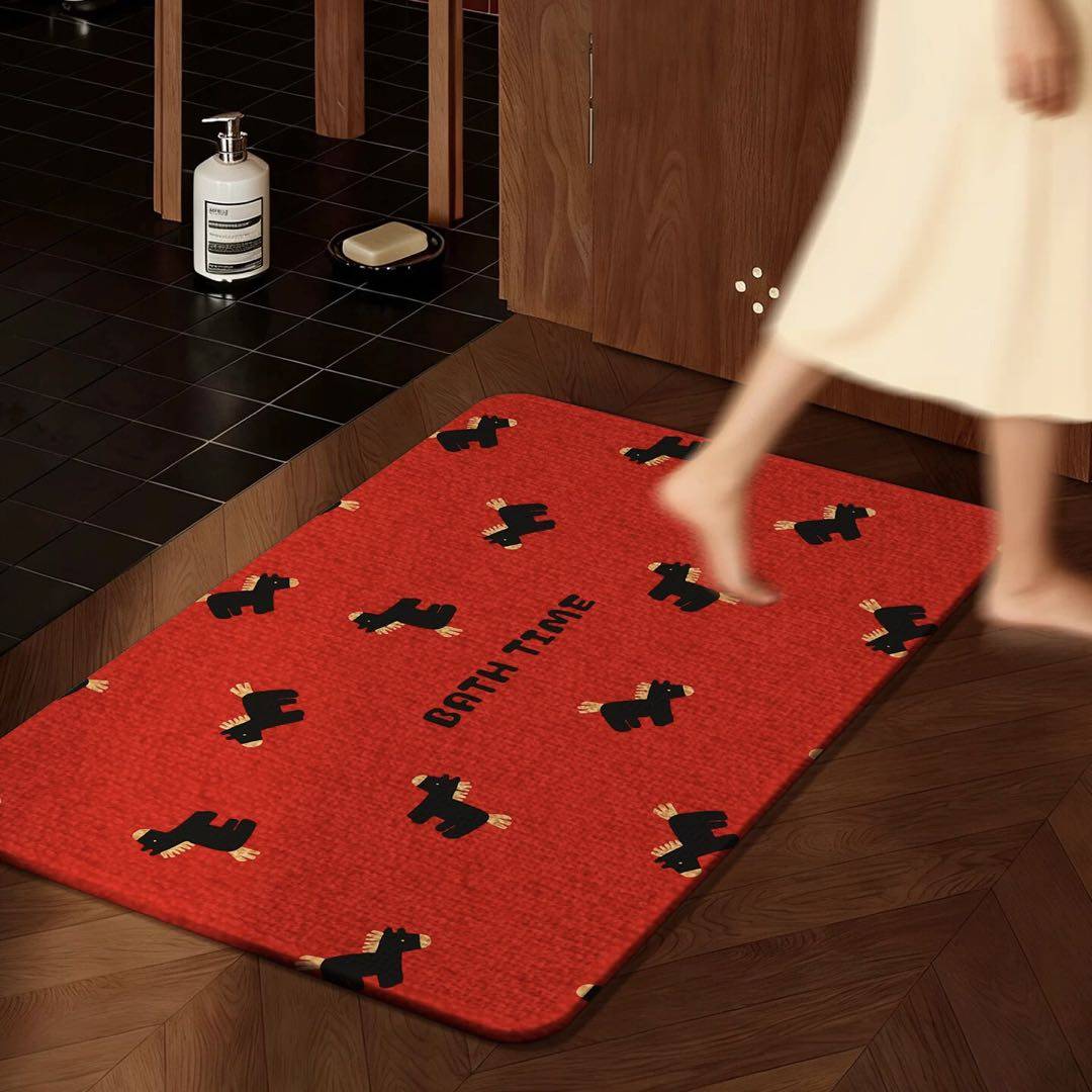 新年小马仿毛线感编织亚麻地垫家用浴室防滑吸水卫生间vc36,居家布艺,家用脚垫,淘宝优惠券,粉丝福利购,淘宝优惠卷