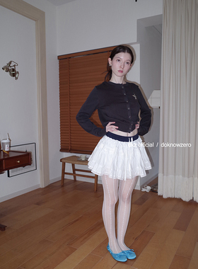 DKZ 白色蕾丝花边短裙女春夏新款芭蕾风半身裙