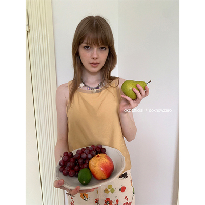 DKZ 网纱背心女夏季新款宽松假两件拼接设计无袖上衣