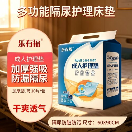 [加厚防漏干爽]乐有福护理垫60x90cm10片老人隔尿垫产妇隔脏床垫