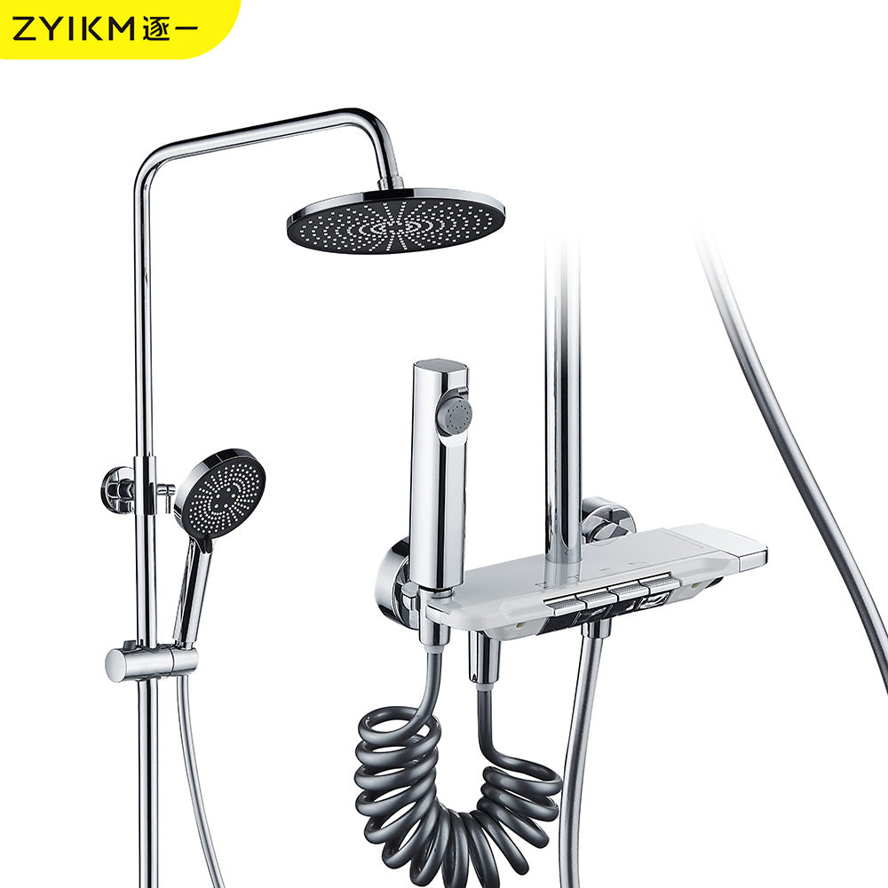 工厂直发全铜淋浴花洒套装家用酒店浴室跨境外贸出口空气增压花洒