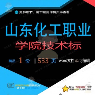 山东化工职业学院技术标相关方案 方案技术学院职业山东化工编辑