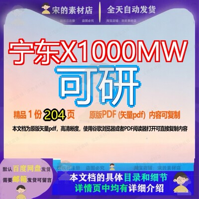 宁东X1000MW可研204页 可研资料文档优质宁东素材文档参考相关资
