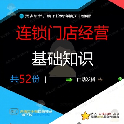 连锁门店经营基础知识设计经营连锁特许门店特许加盟餐饮DOCPMp