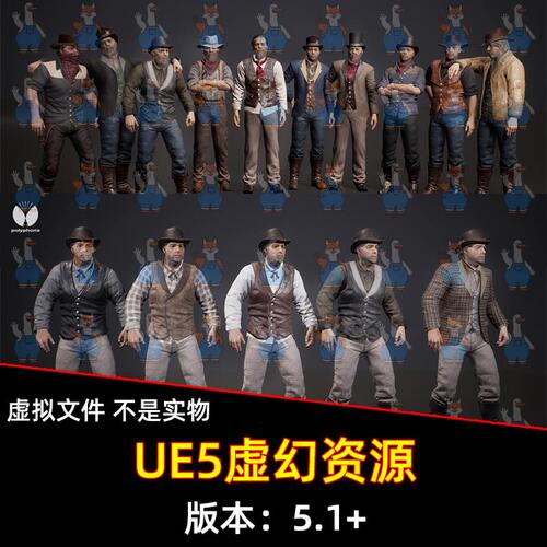 UE5虚幻 Western NPC - Metahuman西部牛仔人物角色模型