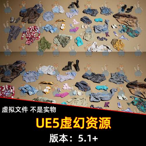 UE5虚幻5-Scans VOL.2 Clothes (Nanite & Low Poly)扫描衣服模型