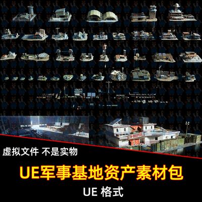UE5虚幻5废土现代军事棚屋防御工事战争房屋机库仓库哨站加油站