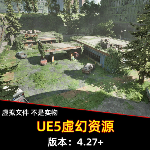 UE4虚幻5 Post Apocalyptic City末日世界荒废城市都市场景