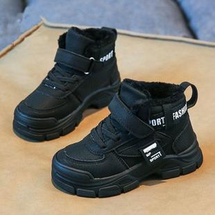 特价儿童棉鞋2025冬季新款男童加绒加厚运动鞋女童保暖高帮靴子