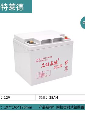 艾特莱德蓄电池LD38-12 绿色环保免维护型 网监中心UPS后备应急电