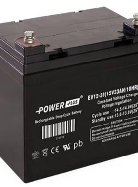 POWERPLUS蓄电池GB12-33 免维护安全型电瓶 工业安全柜应急后备电