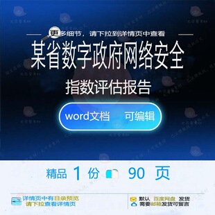 某省数字政府网络安全指数评估报告相关方案数字政府报告方案文