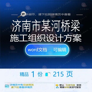 济南市某河桥梁施工组织设计方案 组织施工设计桥梁设计方案方案