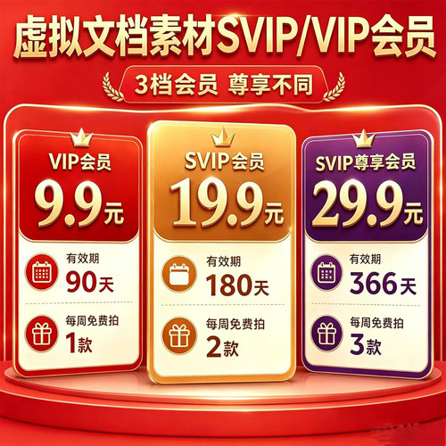 全店铺VIP/SVIP会员免费下载任选方案模板招投标书word文档可编辑