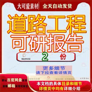 某某某道路工程项目可行性研究报告 道路工程可行性研究报告案例