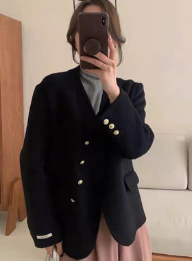 莓果毛小西装简约气质小个子毛呢外套羊毛外套(含70绵羊毛)33233