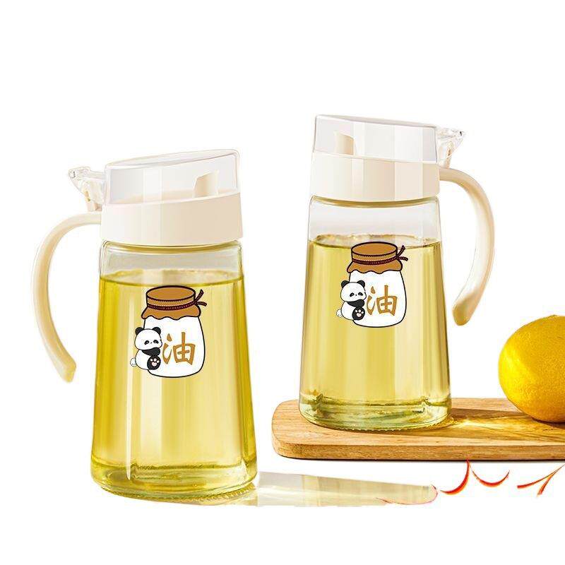 玻璃油壶家用不挂油酱油醋调料瓶加厚分装瓶大容量按压式油瓶厨房