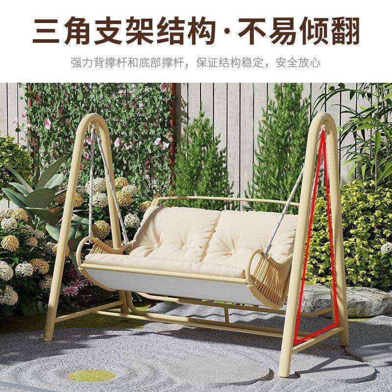 户外秋千吊椅阳台庭院花园荡秋千室外双人吊床摇篮椅装饰户外休闲