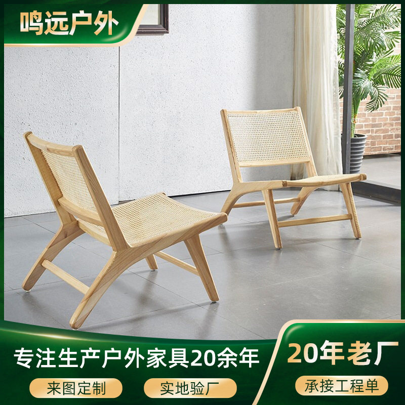 户外实木藤编防水防晒沙发组合