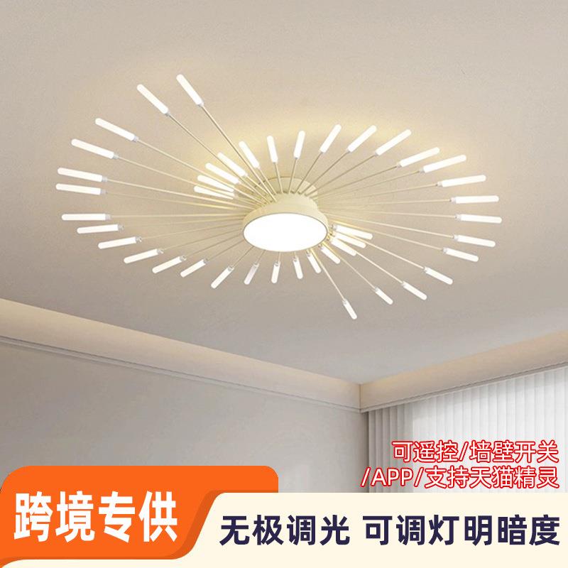 简约欧式高级感客厅灯吸顶灯主灯旋涡不规则烟花灯led吸顶灯