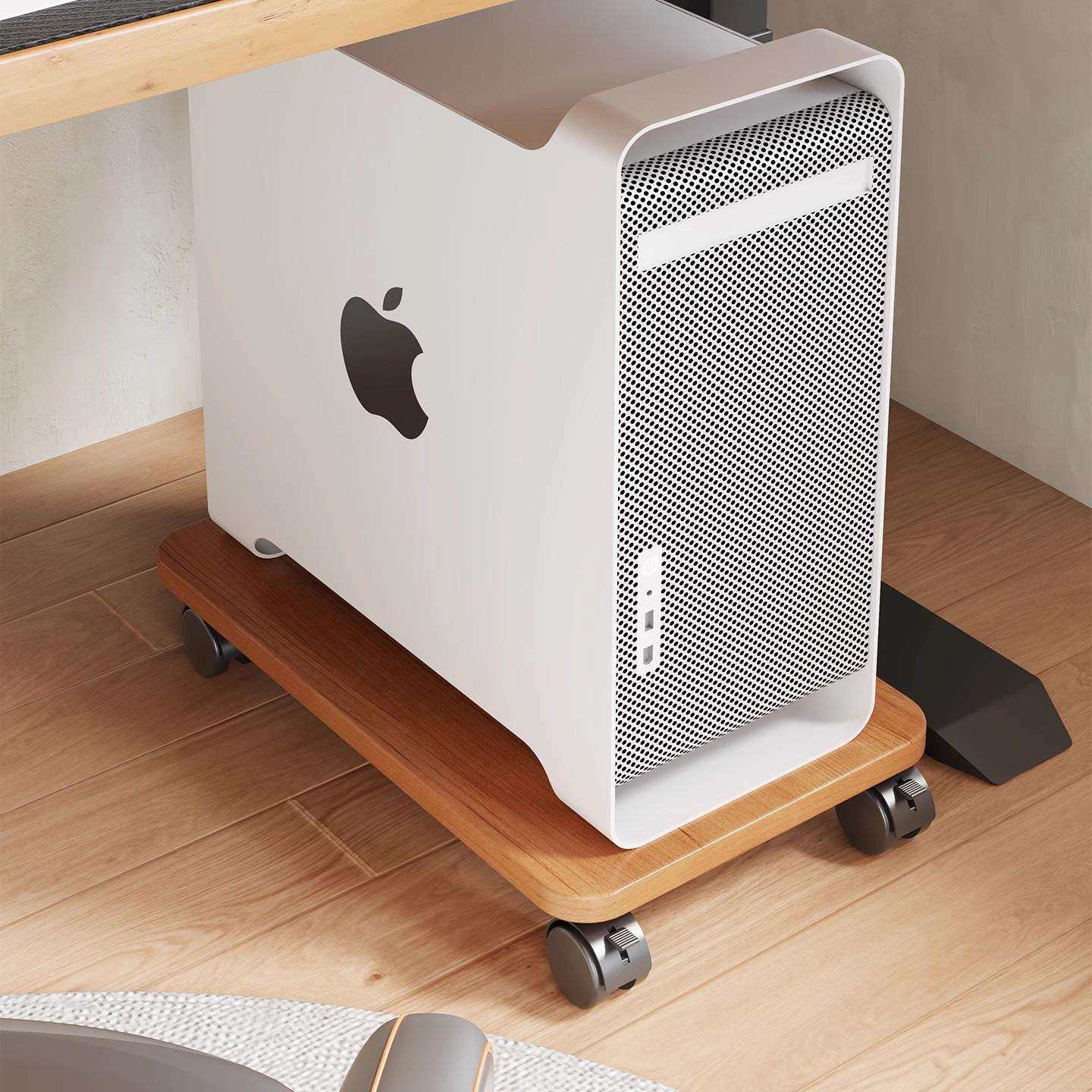 实木电脑主机托架台式移动机箱托架底座托盘家用办公室增高置物架