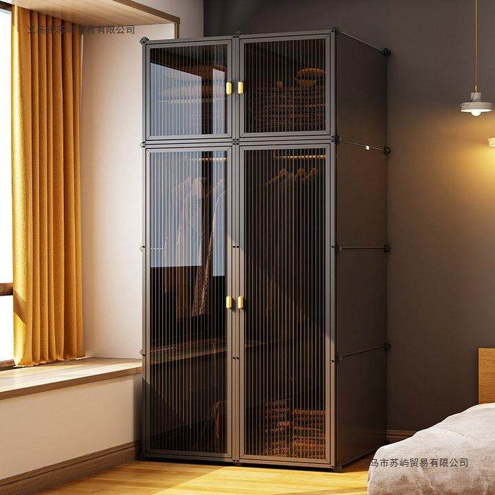 简易衣柜卧室家用宿舍出租房用组装金属钢制2025新款衣橱收纳柜子