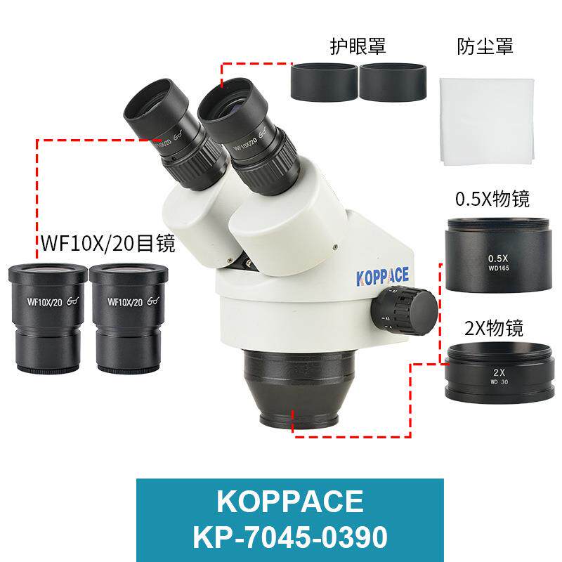 3.5X-90X双目立体显微镜镜头大视场广角目镜含0.5X和2X物镜