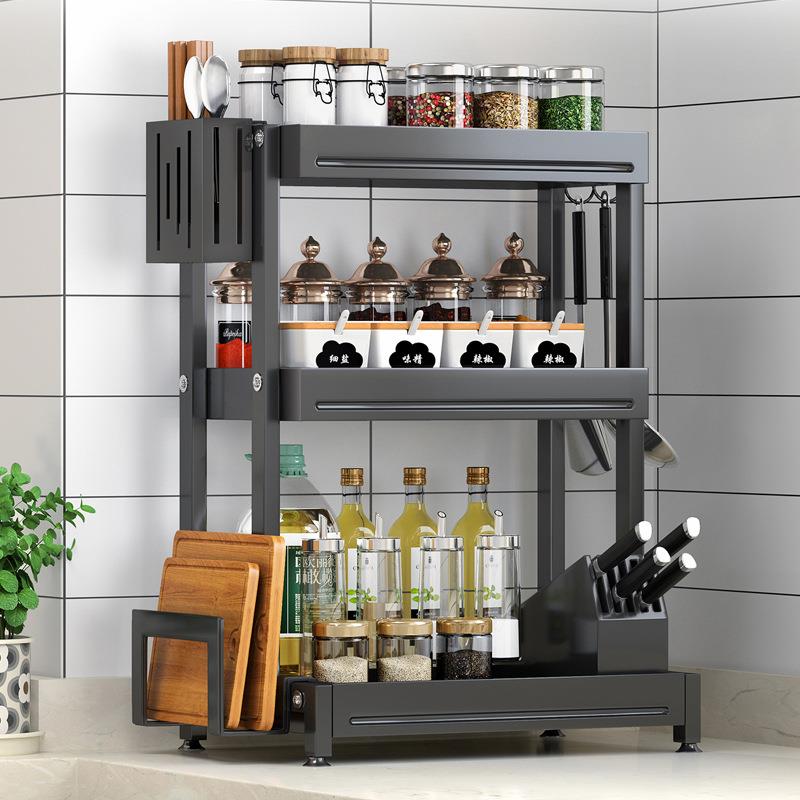 厨房调料置物架多功能调味品调味料油盐酱醋收纳架架子台面调料架