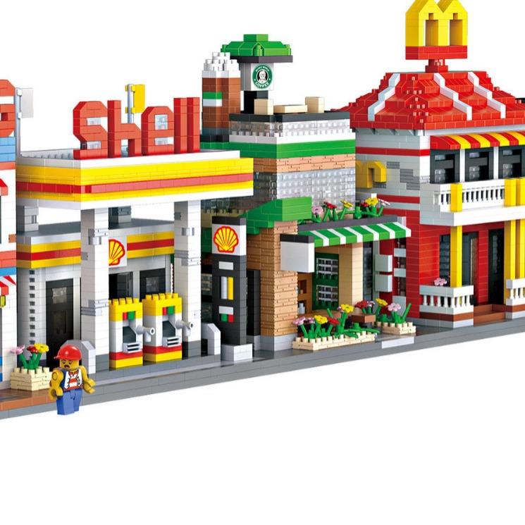 散批俐智loz小颗粒玩具拼装积木9032-9036潮流建筑系列益智