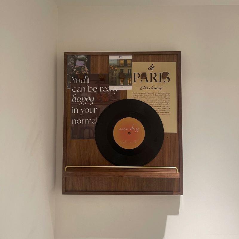 黑胡桃木电表箱遮挡弱电闸开关置物架中式电闸箱配电箱遮丑装饰画