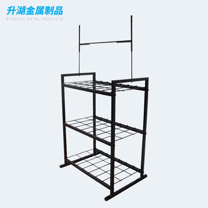 黑色展架可拆装汽车电池机油货架金属铁线层网展示架