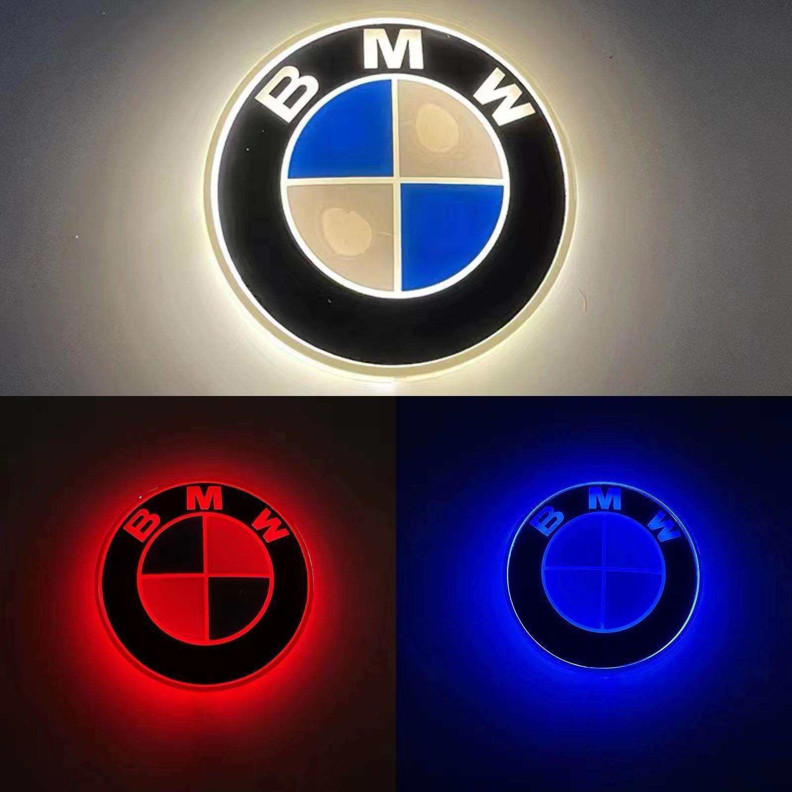 适用于宝马3系5系7系X1X3X5X6车标4D发光LED后尾车标灯