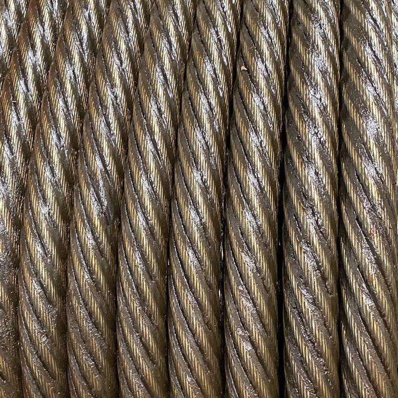 钢芯光面镀锌涂油冲孔冲击打桩机码头港口吊机钢丝绳扁丝