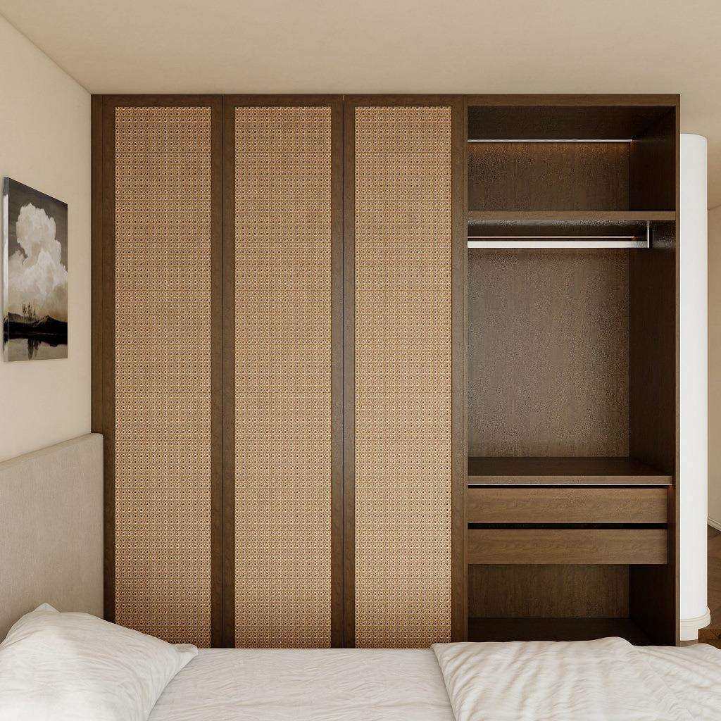 衣柜整体卧室藤编衣帽间北京装修家具走入式复古衣橱天津工厂