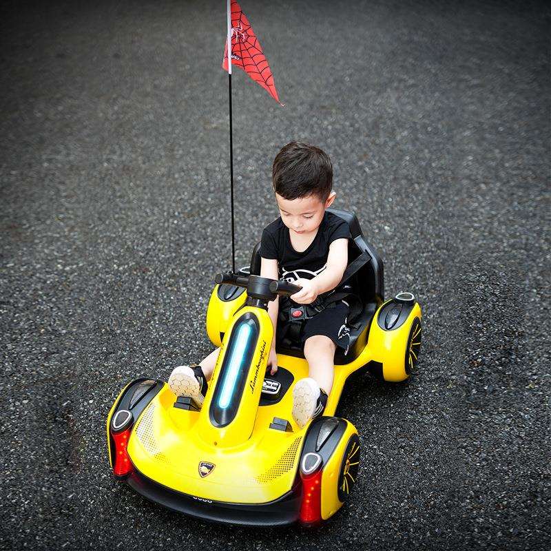 儿童电动四轮可坐玩具遥控漂移车帅宝靓仔炸街四轮卡丁车电动汽