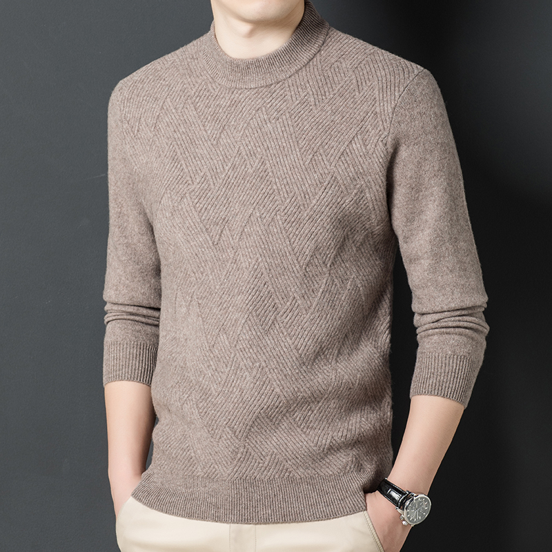 花花公子山羊绒衫男圆领加厚保暖