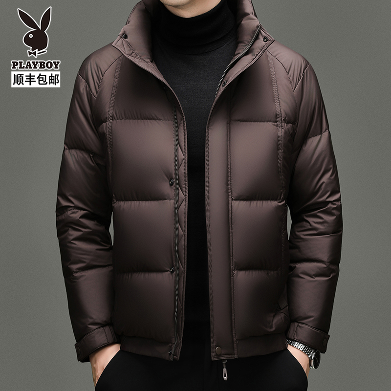 花花公子冬季男士白鹅绒羽绒服