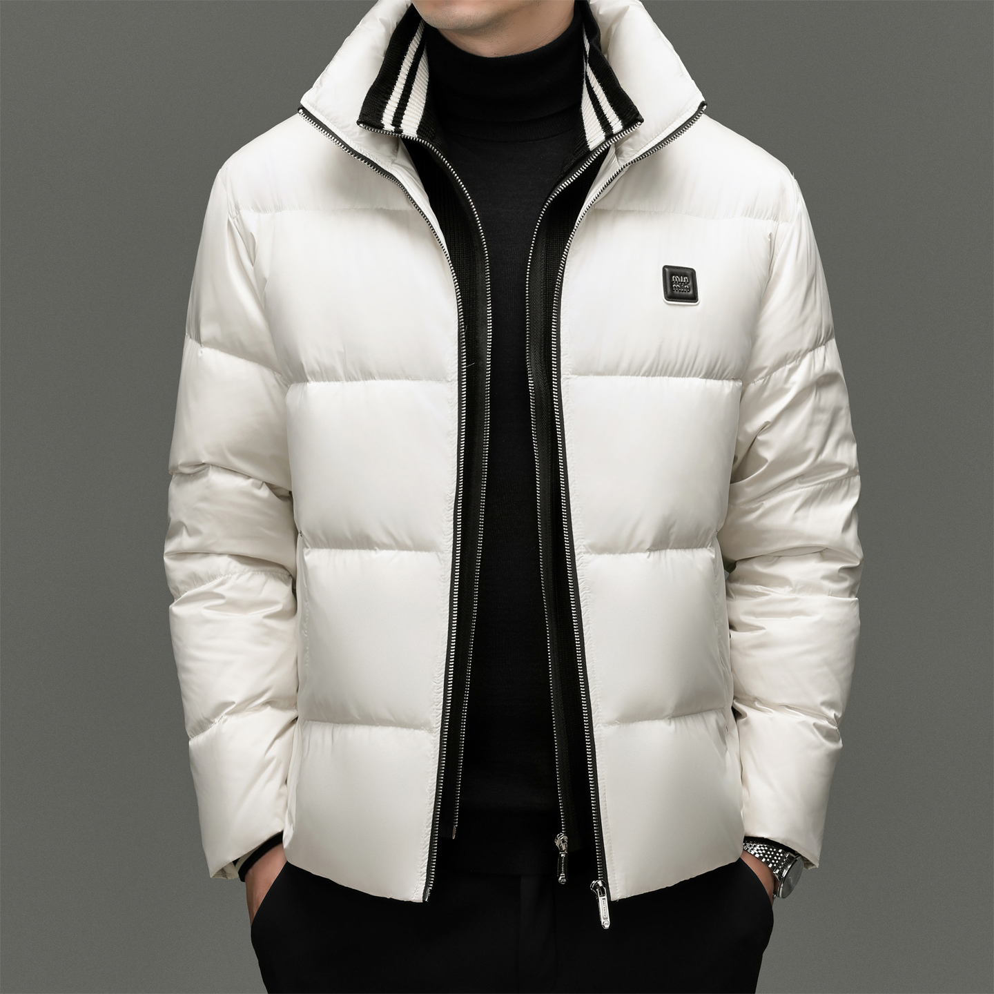 花花公子假两件羽绒服男冬季新款